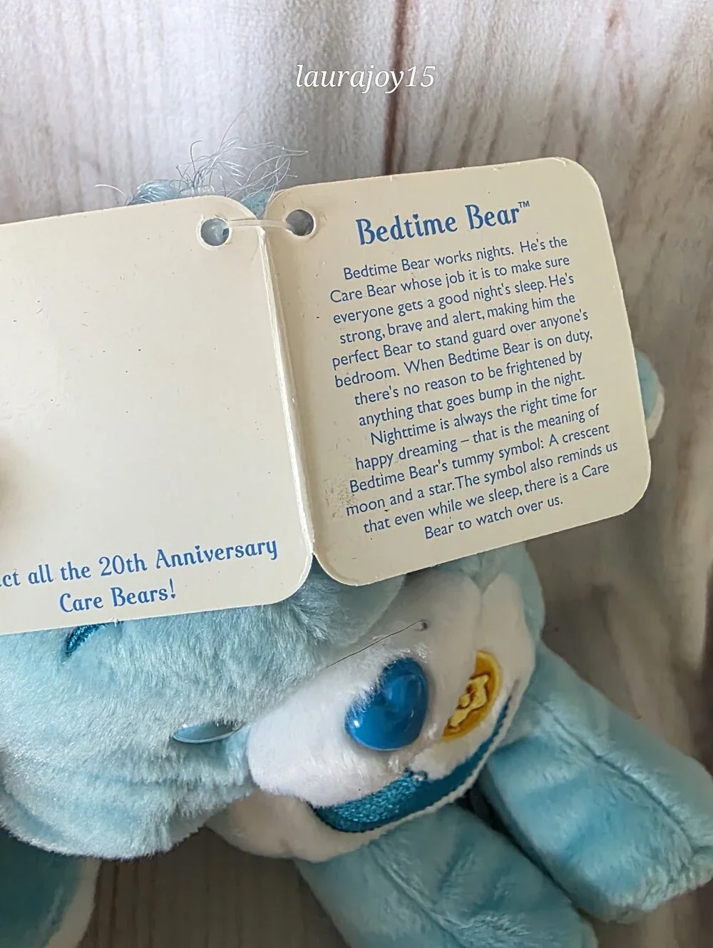 Care Bears Bedtime Bear Plush Toy With Tags 20th Anniversary Blue 9 Inch 2003